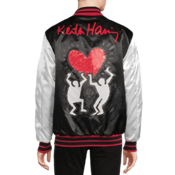 NWT - Reason Men’s Embroidery Patchwork Satin Varsity Jacket - Size Large - Picture 2 of 13